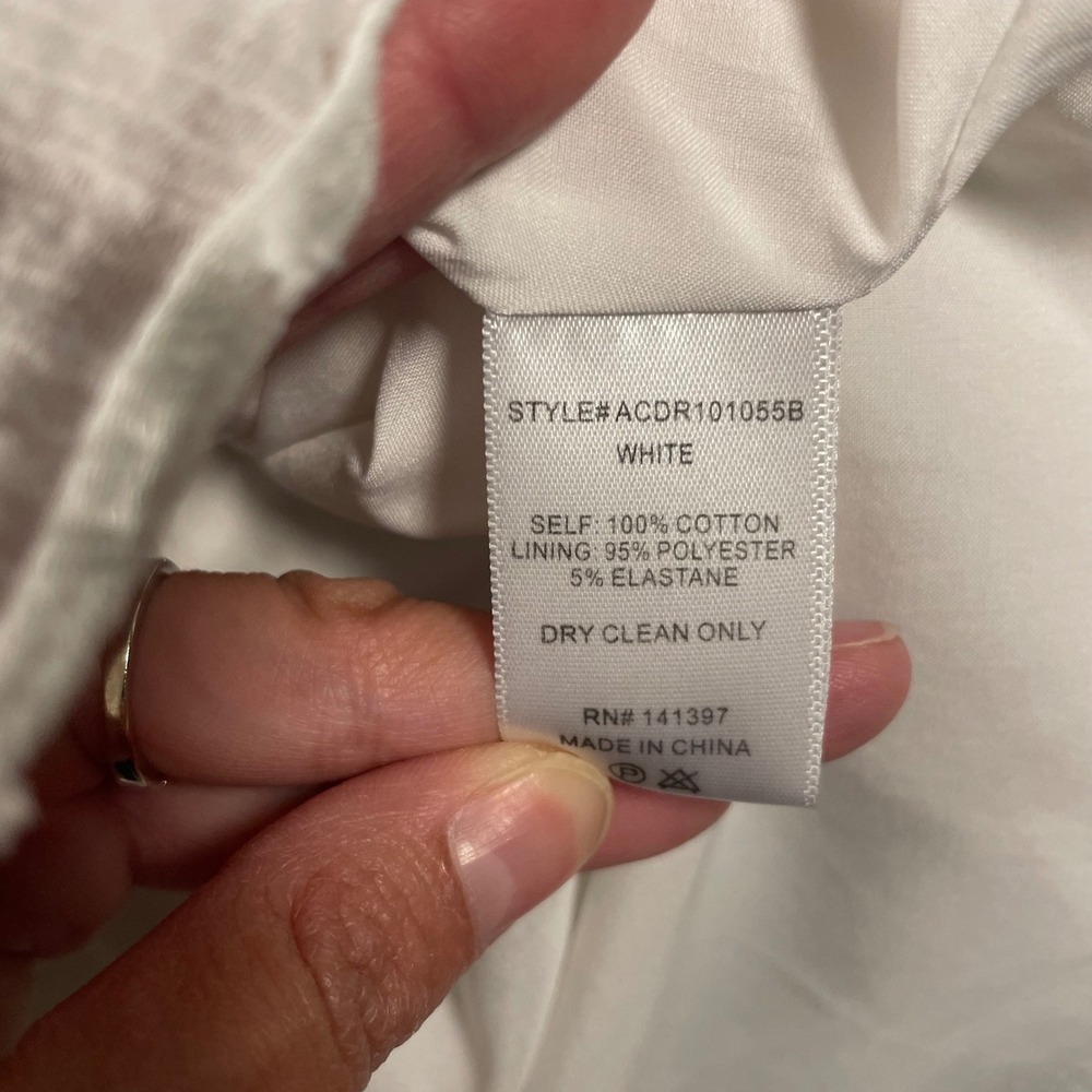 ASTR The Label Marietta Dress Size L White Swiss Dot Smocked Tiered Ruffle Mini - Picture 7 of 9